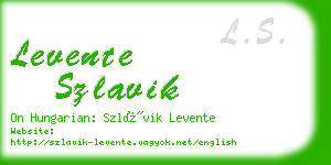 levente szlavik business card